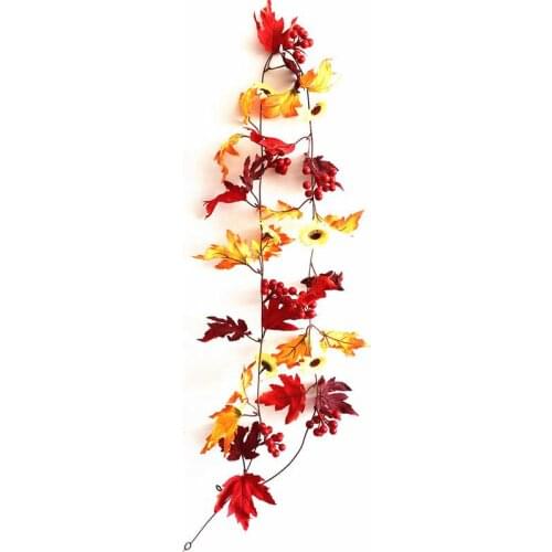 1PCS 2M 20LEDs Halloween Light String Fall Autumn Maple Leaves Sunflower Garland for Party Garden Christmas Decoration