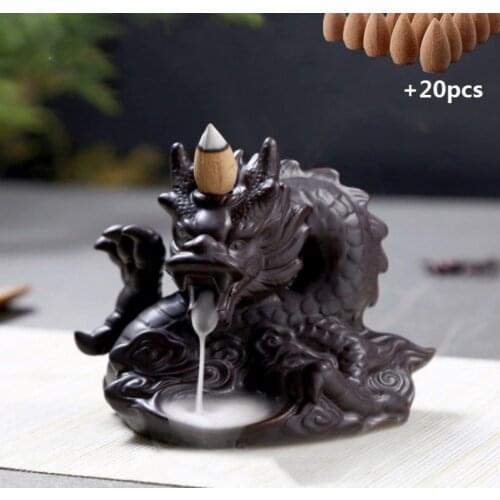 Traditional Chinese Dragon Incense Holder Porcelain Backflow Incense Burner Smoke View Cool Incense Burners Home Decor