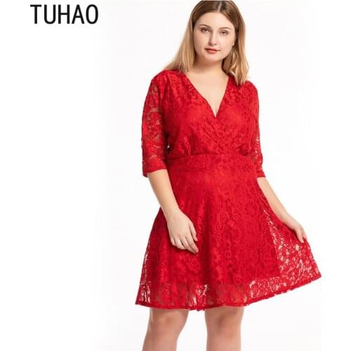 TUHAO 2020 Spring Summer Womens Dresses Large Size 7XL 6XL 5XL 4XL Sexy Fashion Womens Plus Size Night Club Party Dress WM59