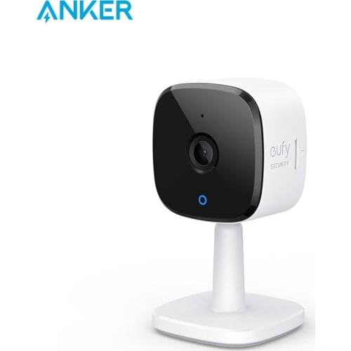 Eufy Security 2K Indoor Cam, Plug-in Security Indoor Camera with Wi-Fi, Human and Pet AI, Works with Voice Assistants, Night Vis