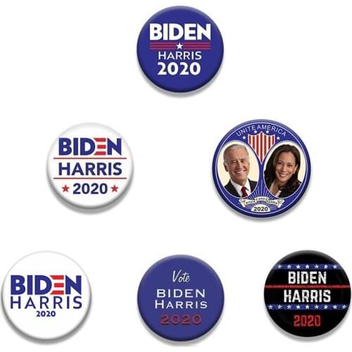 6Pcs/pack Biden Brooches 2020 US Presidential Election Biden Collection Badge Harris Collar Pins For Women Men Support Biden