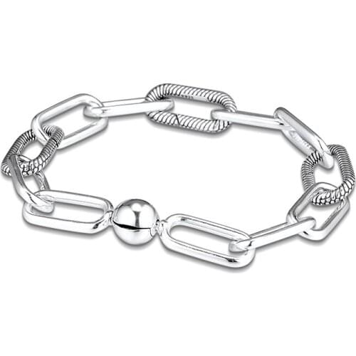 100% Real 925 Sterling Silver Bangle for Women Me Link Bracelet & Bangles for Me Collection Charm Fine Jewelry Gift Wholesale