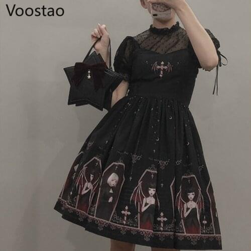 Japanese Gothic Lolita Jsk Black Dress Women Harajuku Street Fashion Sleeveless Soft Sister Cute Dress Girls White Punk Dresses