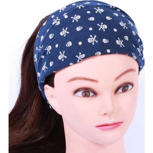 10pcs Wholesale Bohemian Elastic Headbands Skull Print Turban Girls Hairbands Women Girls Headwrap Hair Accessories