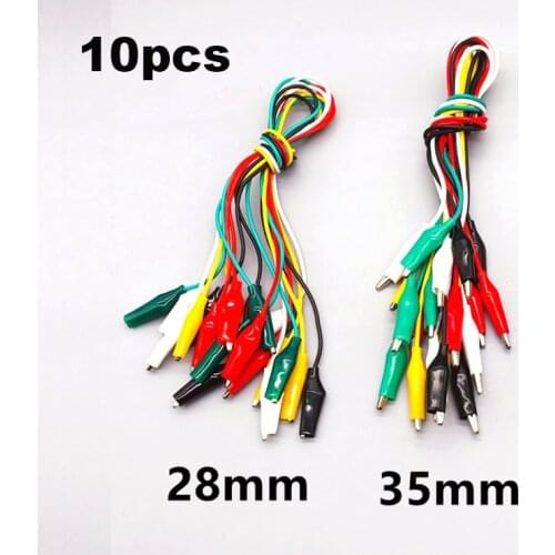 10pcs Colorful Cord Alligator Clip Electronic DIY Electric Double-head Test Power Cable Connection Line Accessories