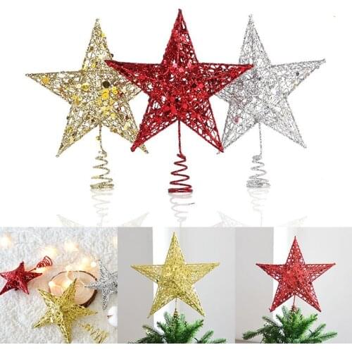 15CM Christmas Tree Top Decor Stars Topper For Home House Table Topper Decor Accessories Ornament Xmas Decorative DIY Supplies