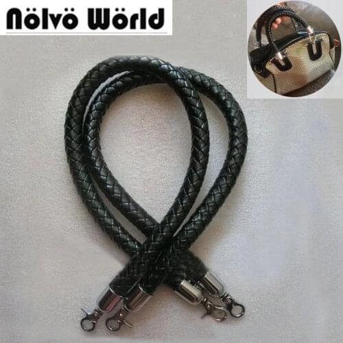 2 pieces,30/40/50/60/70cm Black Pu Braid Round Handle For Ladies Bags Handbag purse Replacement,Braid Rope Bag New Handle