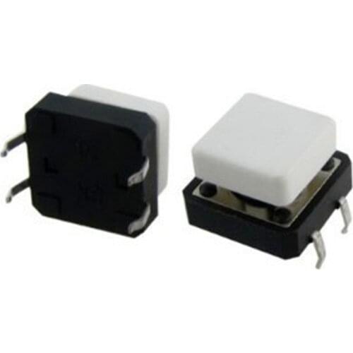20pcs Momentary Tact Tactile Push Button Switch 12 x 12mm x 8mm 4 Pin DIP w Cap