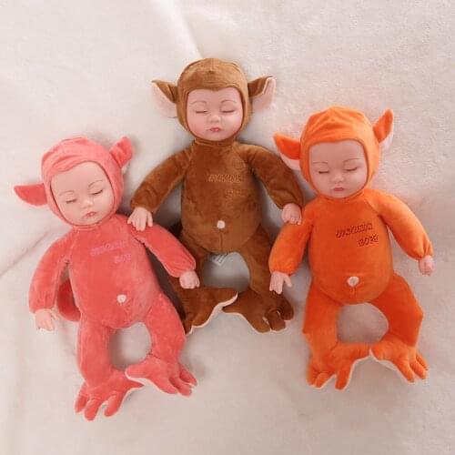25CM Sleeping Reborn Baby Toys Cute Animal Plush Doll Soft Silicone Reborn Babies Doll Lifelike Kid Toys Doll For Girls and Boys