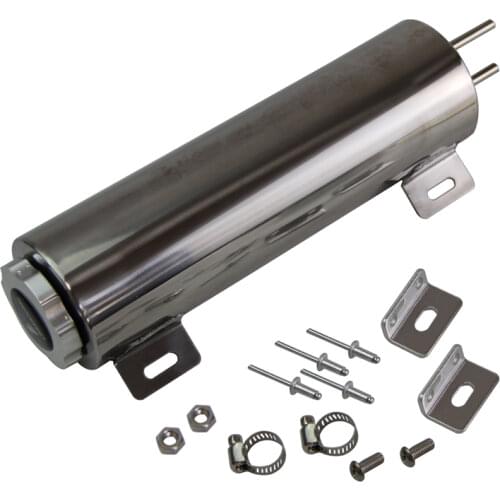3" x 10" 3 x10 Polished Stainless Steel 34 oz Radiator Over Flow Tank Overflow SBC BBC