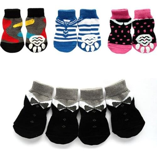 4PCS/set Pet Dog Stock Lovely Soft Warm Knitted Socks Small Pet Dog Doggy Clothes Accessories For S-XL 2021 New Hot Sale