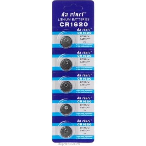 5PCS Lithium Battery CR1620 Electronic Button Coin Cell Batteries 3VECR1620 DL1620 5009LC Watch Toy Remote CR 1620 Mar16 21