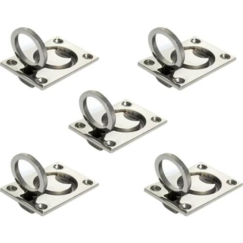 5Pcs Boat Floor Latch Stainless Steel Ring Pull Handle Marine Lifting Handle for Boat Dinghy Yacht Etc Marine