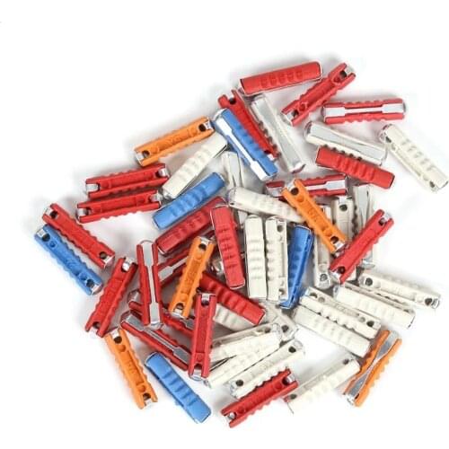 50pcs EU Classic Car Fuse Kit Plastic+Zinc 5A 8A 16A 25A Torpedo Automotive Fuse Torpedo Shape Fuse Connection Visible