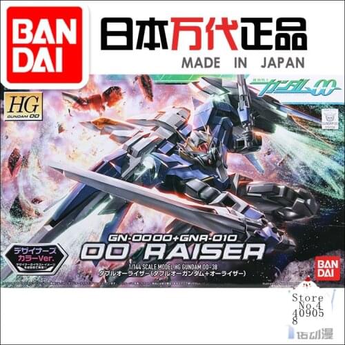Bandai 55731 00 HG 38 GN-0000+GNR-010 00RAISER Gundam Assembly Kits Action Figure Model