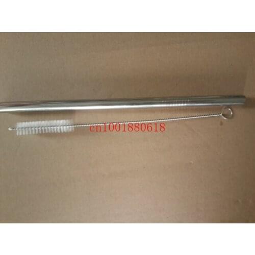 Free Shipping 500pcs 215x9.5MM Stainless Steel Straw +500pcs 200x10mm Straw cleaning brush ,Total 1000pcs/lot