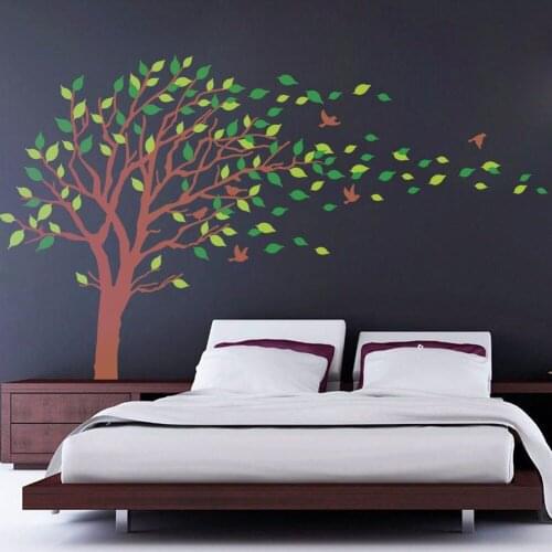 Big Green Tree Wall Stickers For Living Room Home Decoration Background Pvc Plane Plant Mural Door Diy Wallpaper Rushed Sale