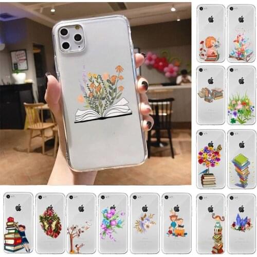 Babette Flowers on books Phone Case For iPhone X XS MAX 6 6s 7 7plus 8 8Plus 5 5S SE 2020 XR 11 11pro max Clear funda Cover