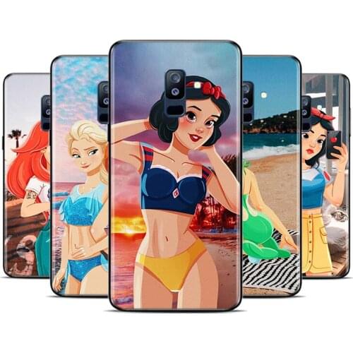 Disney Beach Princess For Samsung Galaxy A9 A8 Star A8S A7 A6 A6S A5 A3 Plus 2018 2017 2016 A750 Black Phone Case