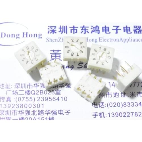 DIP Taiwan round up 0-9 / 10 8421C RV3 rotary coding switch toggle switch 3 : 3 Pin