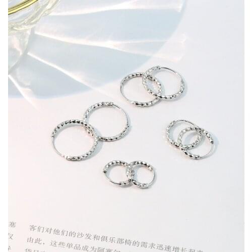 Elegant Wedding Jewelry Silver Color Hoop Earrings For Women Birthday Gifts Jewelry
