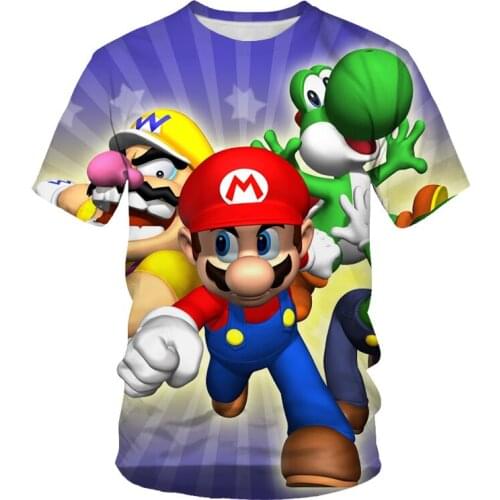 Boys Cartoon Classic Game Mario Print T-shirts Girls 3D Funny T shirts Costume Children 2021 Men Women summer Clothing Kids Tees