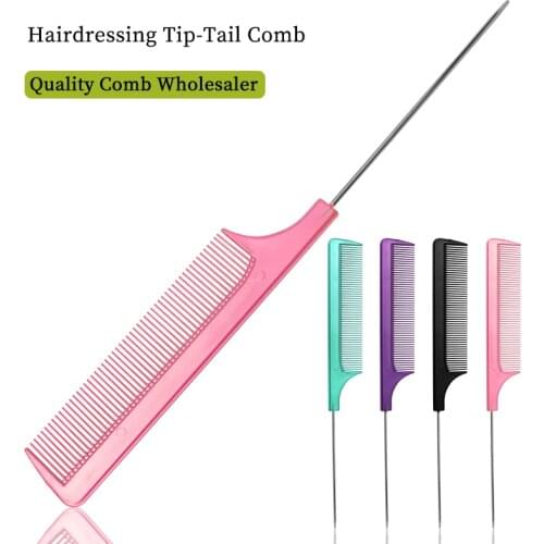 Professional Hair Tail Comb Salon Heat Resistant Pin Rat Tail Comb Antistatic Separate Parting Dyeing Tail Combs