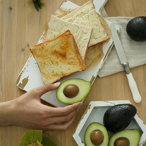 Simulation Breakfast Props Living Room Kitchen Decoration Toast Bread Simulation Avocado Photography Props Window Display
