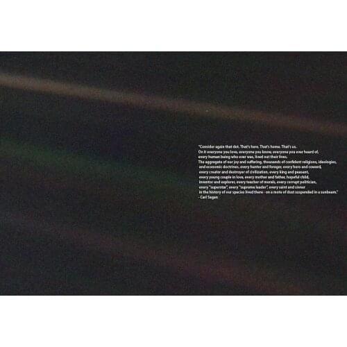 Carl Sagan: Pale Blue Dot Quote. Space Art Film Print Silk Poster Home Wall Decor 24x36inch