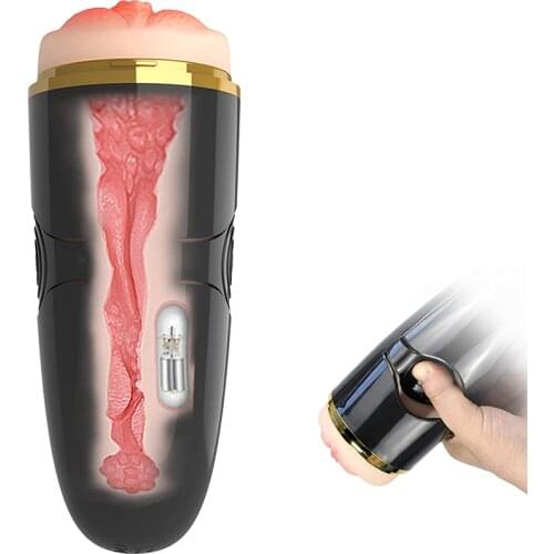 Pocket Pussy Realistic Vagina Male Masturbator Cup Vibrator Detachable Innovative Squeezable Panel for Men Masturbation Sex Shop