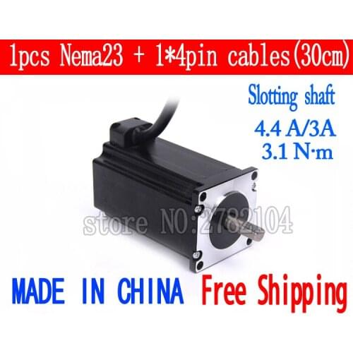Free shipping 1pc Quality 57HB5401 4-lead Type keyway Nema 23 Stepper Motor 57 motor 57BYGH 4.4A 3.1N.m CNC Laser and 3D printer