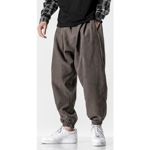 Mens Casual Korean Oversize Joggers Trouers 2021 Ankle-Length Sweatpants Streetwear Spring Autumn Hip Hop Harem Pants