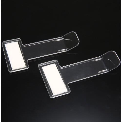 New Arrival 2pcs Auto Car Ticket Folder Mini T-shape Transparent Environmentally Ticket Folder Car Holder Mount