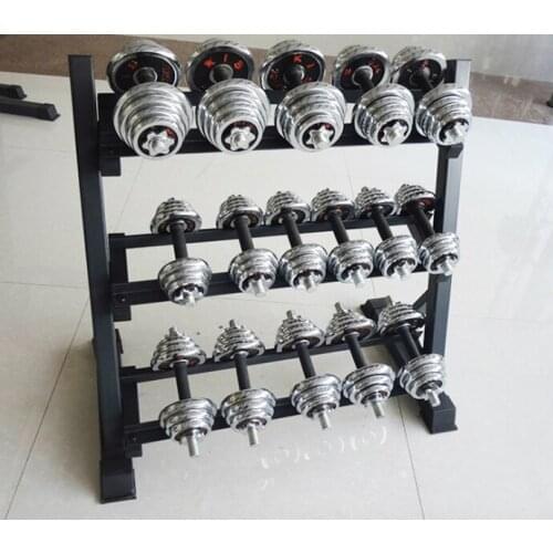New dumbbell rack fitness equipment three-layer hexagonal dumbbell bracket household rubberized dumbbell display stand