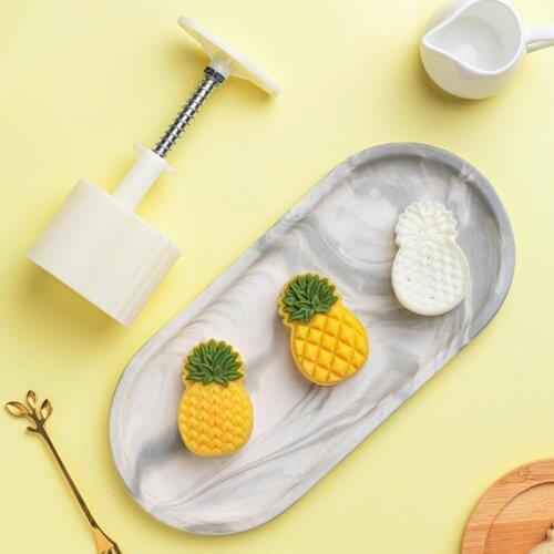 Plastic Mooncake Mold 50g Cookie Cutter with Pineapple Lotus Stamp Chocolate DIY
