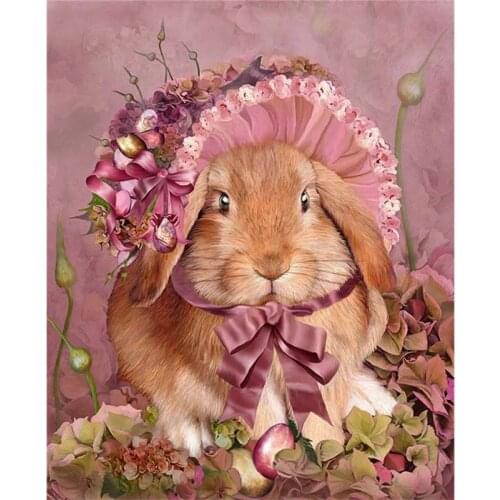 Full 5D DIY Diamond Painting Easter Rabbit Egg Diamond Embroidery Animal Cross Stitch Embroidery Crafts Decoration Gift