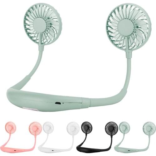 Neckband Fan Portable 3 Wind Speed USB Rechargeable Personal Cooling Fan With Aromatherapy Night Light For Home Office Camping