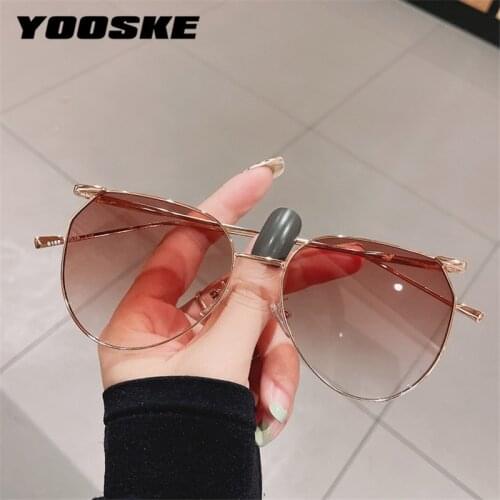 YOOSKE Irregular Sunglasses Women Men Oversized Green Eyewear Shades for Ladies Metal Frame Outdoors Goggles Colored Gradient