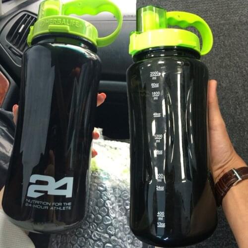 6 Candy Color 1000/2000ml my personality colorful Outdoor Kettle straw strap shaker hiking sports water bottle