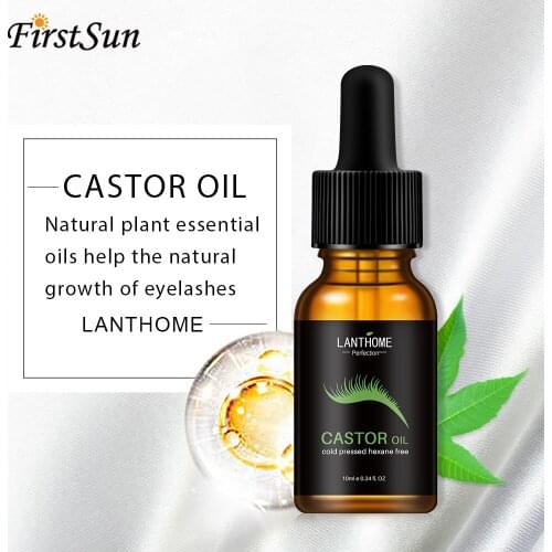 Pure Castor Oil Eyelash Growth Serum Natural Eyebrow Enhancer Grow Lash Lifting Lengthening Longer Fuller Thicker Treatment 10ml