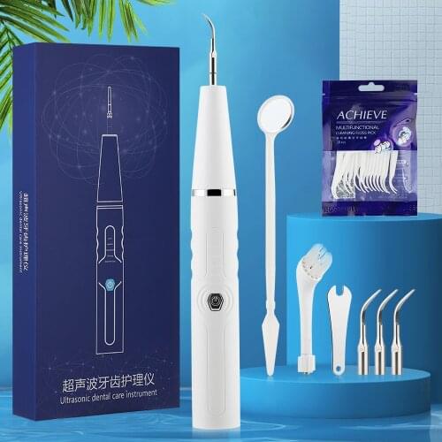 Electric Sonic Dental Calculus Scaler Oral Teeth Tartar Remover Plaque Stains Cleaner Removal Teeth Whitening Portable with LED