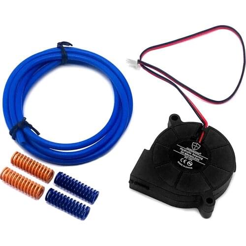 Blower Fan 12V 5015 DC Brushless Bearing Kit with Feeding Tube Springs for 3D Printer New Arrival