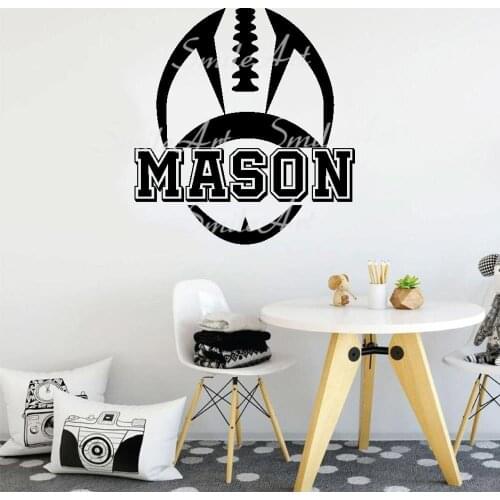 Cartoon Custom Name Football Home Decoration Accessories For Living Room Bedroom Vinyl Mural Decal