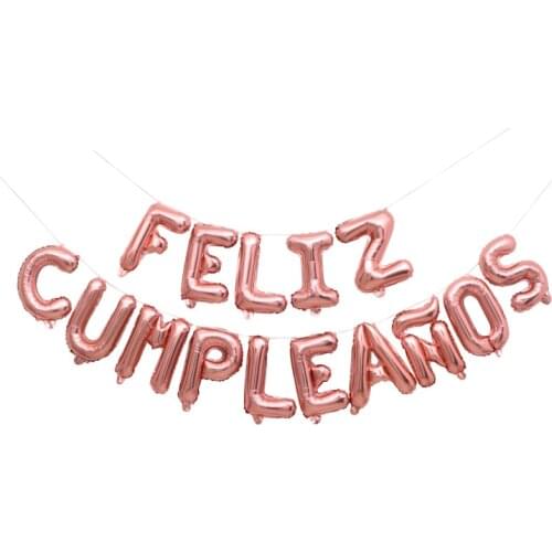 Spanish Happy Birthday Foil Balloons Spanish Letter language Feliz Party Decoration Supplies Baby kids air Balloons