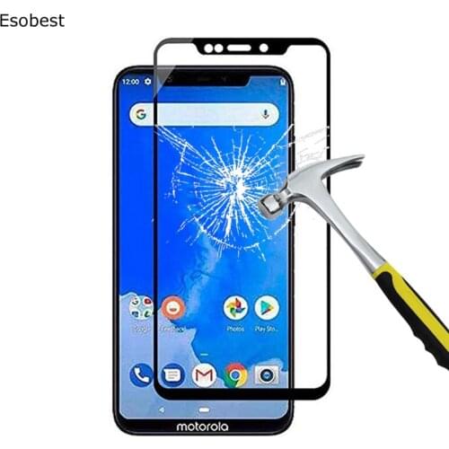 Esobest Full coverage Glass film for Motorola Moto one p30 play one power p30 note tempered glass screen protector for moto g7