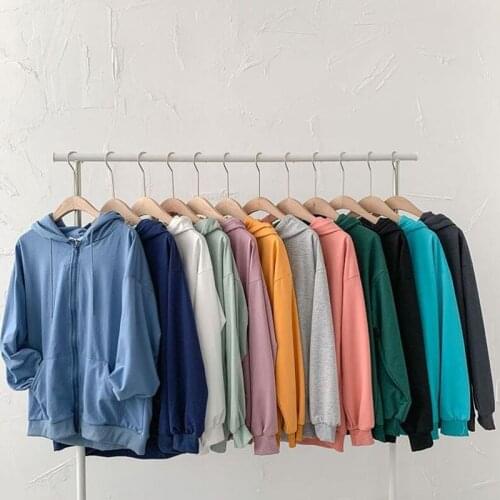 Solid color Hoodies Women Hooded Oversize Long sleeve Jacket 2021 Spring Autumn Harajuku Female Loose Streetwear Sweatshirts