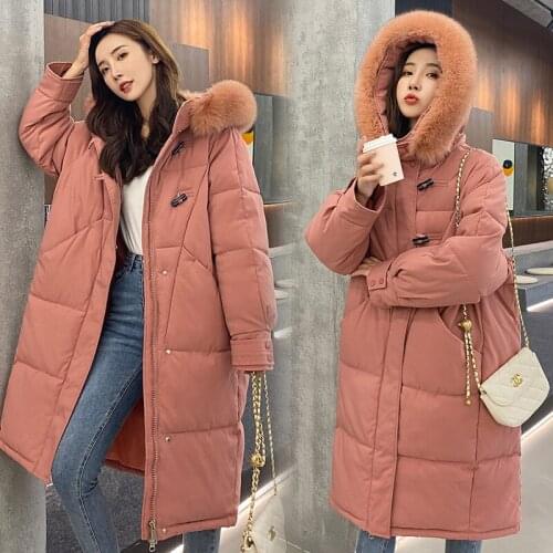 LISYRHJH Winter Jacket Women Long Thick Warm Parkas Women Jackets Snow Wear Large Fur Jacket Female Jackets And Coats