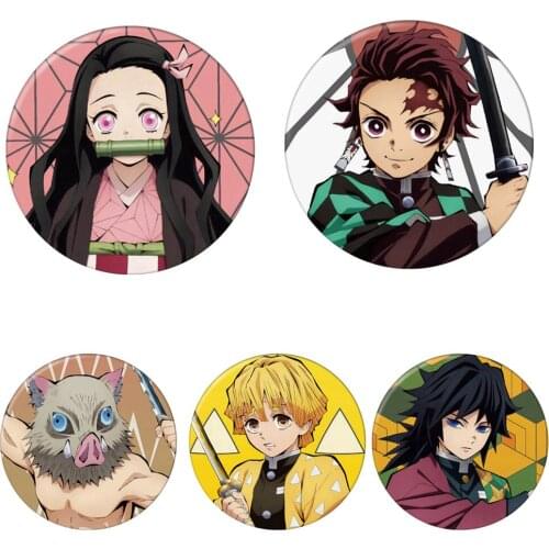Anime Badges Demon Slayer: Kimetsu no Yaiba Button Brooch Badge Fashion