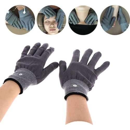 1 Pair Tens Machine Electrode Gloves Conductive Electrode Massage Therapy Gloves Therapy Hand Massager Electrotherapy Lead Wires