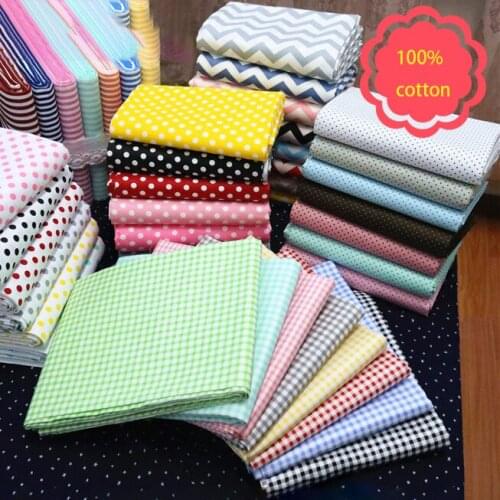 160x50cm 100% Twill Cotton Fabric Cloth Colorful Lattice Spots Strip Wave Christmas DIY Bed Sheets, Pillowcases, Folders190g/m